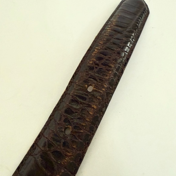 Ralph Lauren Collection Purple Label Leather Corn Embossed Silver Belt Buckle - Picture 5 of 5